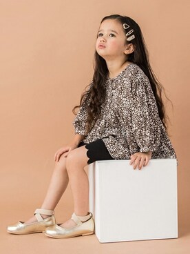 「petit main（プティマイン）のアイテム（バレエシューズ）」を使った、petit　main・b-roomさん（キッズ・106cm）の夏コーディネート