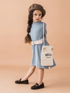 「petit main（プティマイン）のアイテム（ハンチング/ベレー帽）」を使った、petit　main・b-roomさん（キッズ・106cm）の夏コーディネート