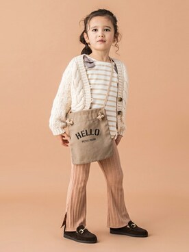 「petit main（プティマイン）のアイテム（ローファー）」を使った、petit　main・b-roomさん（キッズ・106cm）の夏コーディネート