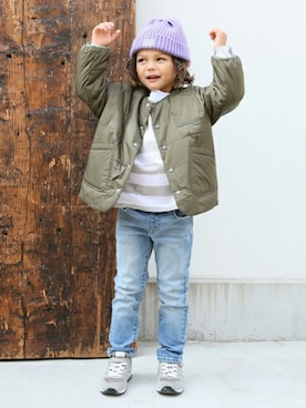 「b・ROOM（ビールーム）のアイテム（帽子）」を使った、petit　main・b-roomさん（キッズ・105cm）の秋コーディネート