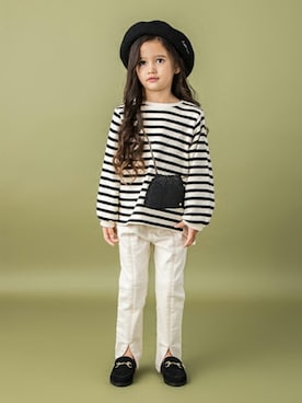 「petit main（プティマイン）のアイテム（ハンチング/ベレー帽）」を使った、petit　main・b-roomさん（キッズ・106cm）の秋コーディネート