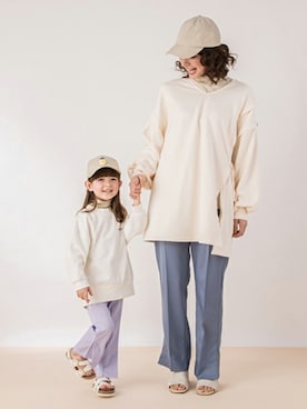 「petit main（プティマイン）のアイテム（キャップ）」を使った、petit　main・b-roomさん（キッズ・100cm）の冬コーディネート