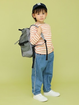 「b・ROOM（ビールーム）のアイテム（バッグ）」を使った、petit　main・b-roomさん（キッズ・107cm）の冬コーディネート