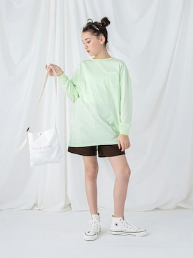 「Lycee mine（リセマイン）のアイテム」を使った、petit　main・b-roomさん（キッズ・153cm）の春コーディネート