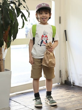 「b・ROOM（ビールーム）のアイテム」を使った、petit　main・b-roomさん（キッズ・107cm）の春コーディネート