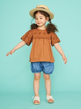 「b・ROOM（ビールーム）のアイテム（帽子）」を使った、petit　main・b-roomさん（キッズ・106cm）の春コーディネート