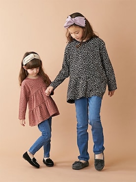 「petit main（プティマイン）のアイテム（モカシン/デッキシューズ）」を使った、petit　main・b-roomさん（キッズ・104cm）の秋コーディネート