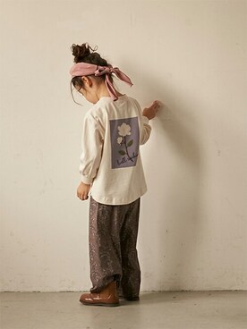 「petit main（プティマイン）のアイテム（ブーツ）」を使った、petit　main・b-roomさん（キッズ・102cm）の秋コーディネート