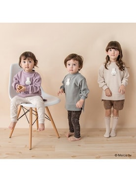 「アイテム（レギンス/スパッツ、ホワイト系）」を使った、petit　main・b-roomさん（キッズ・105cm）の秋コーディネート