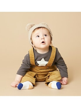 「petit main（プティマイン）のアイテム（アンサンブル）」を使った、petit　main・b-roomさん（キッズ・62cm）の秋コーディネート