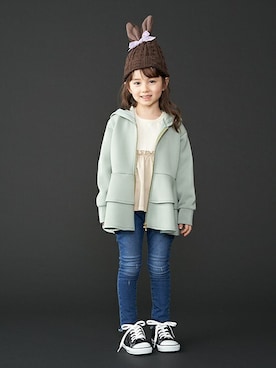 「b・ROOM（ビールーム）のアイテム（帽子）」を使った、petit　main・b-roomさん（キッズ・110cm）の秋コーディネート