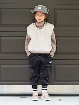 「b・ROOM（ビールーム）のアイテム」を使った、petit　main・b-roomさん（キッズ・111cm）の秋コーディネート