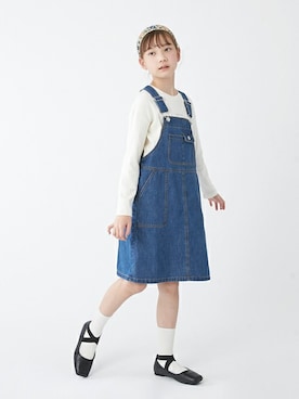 「学校」｜「アイテム（オールインワン・サロペット）」を使った、petit　main・b-roomさん（キッズ・144cm）の春コーディネート