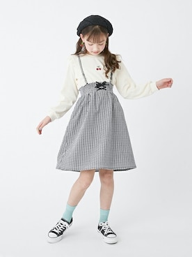 「Lycee mine（リセマイン）のアイテム」を使った、petit　main・b-roomさん（キッズ・144cm）の春コーディネート