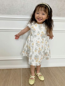 「petit main（プティマイン）のアイテム（バレエシューズ）」を使った、petit　main・b-roomさん（キッズ・83cm）の春コーディネート