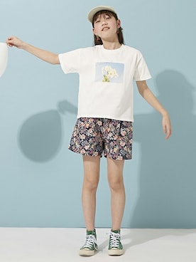 「アクティブ」｜「アイテム（Tシャツ/カットソー）」を使った、petit　main・b-roomさん（キッズ・145cm）の春コーディネート