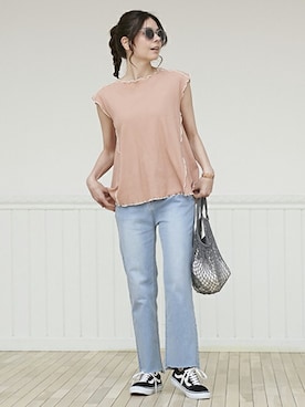 「petit main LIEN（プティマインリアン）のアイテム」を使った、petit　main・b-roomさん（レディース・163cm）の春コーディネート