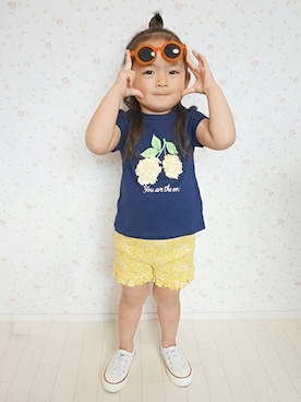 「アイテム（サングラス、オレンジ系）」を使った、petit　main・b-roomさん（キッズ・95cm）の春コーディネート