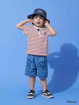 「petit main（プティマイン）のアイテム（帽子）」を使った、petit　main・b-roomさん（キッズ・95cm）の春コーディネート