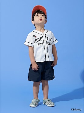 「petit main（プティマイン）のアイテム（キャップ）」を使った、petit　main・b-roomさん（キッズ・95cm）の春コーディネート