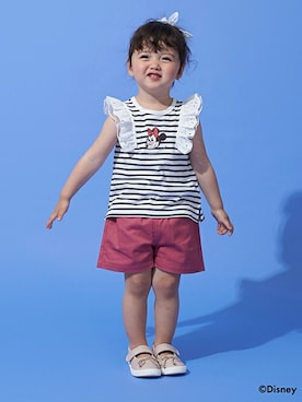 「petit main（プティマイン）のアイテム（バレエシューズ）」を使った、petit　main・b-roomさん（キッズ・87cm）の春コーディネート