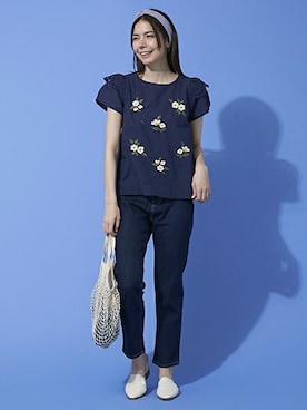 「petit main LIEN（プティマインリアン）のアイテム」を使った、petit　main・b-roomさん（レディース・163cm）の春コーディネート