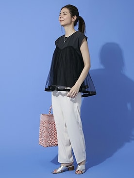 「petit main LIEN（プティマインリアン）のアイテム」を使った、petit　main・b-roomさん（レディース・163cm）の春コーディネート