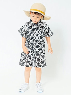 「petit main（プティマイン）のアイテム（浴衣）」を使った、petit　main・b-roomさん（キッズ・96cm）の夏コーディネート