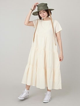 「petit main LIEN（プティマインリアン）のアイテム」を使った、petit　main・b-roomさん（レディース・163cm）の夏コーディネート