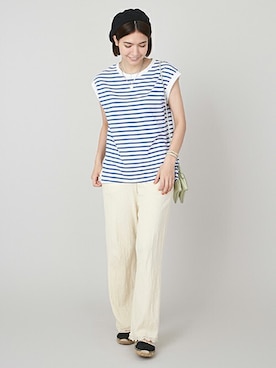 「petit main LIEN（プティマインリアン）のアイテム」を使った、petit　main・b-roomさん（レディース・163cm）の夏コーディネート