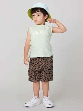 「petit main（プティマイン）のアイテム（帽子）」を使った、petit　main・b-roomさん（キッズ・95cm）の夏コーディネート