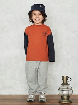 「b・ROOM（ビールーム）のアイテム（帽子）」を使った、petit　main・b-roomさん（キッズ・108cm）の秋コーディネート