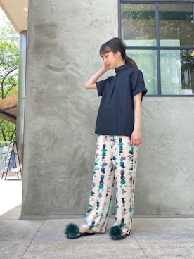 UNITED ARROWS【ウェーブストライププリント イージーパンツ】