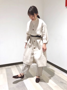 「unfil」｜「アイテム（ノーカラージャケット）」を使った、mさん（レディース・148cm）の春コーディネート