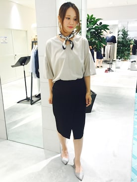 「アイテム（バンダナ/スカーフ）」を使った、ASAIさん（レディース・162cm）の夏コーディネート