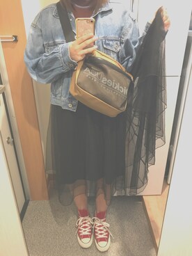 「CONVERSE（コンバース）のCONVERSE ALL STAR　ハイカットスニーカー（スニーカー）」を使った、natsukiさん（レディース・158cm）の春コーディネート