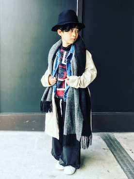 「ＣＡＭＥＬ（キャメル）のアイテム（帽子）」を使った、toiさん（キッズ・128cm）の春コーディネート