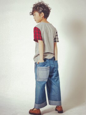 「ＣＡＭＥＬ（キャメル）のアイテム（パンツ）」を使った、toiさん（キッズ・128cm）の春コーディネート