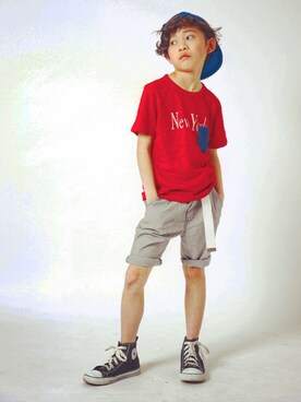 「ＣＡＭＥＬ（キャメル）のアイテム（帽子）」を使った、toiさん（キッズ・128cm）の春コーディネート