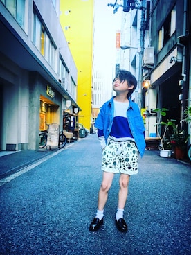 「ＣＡＭＥＬ（キャメル）のアイテム（パンツ）」を使った、toiさん（キッズ・128cm）の春コーディネート