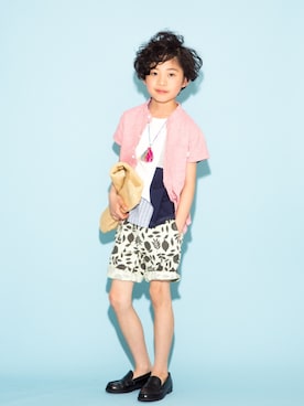 「ＣＡＭＥＬ（キャメル）のアイテム（パンツ）」を使った、toiさん（キッズ・128cm）の春コーディネート