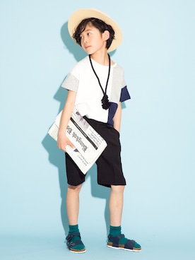 「ＣＡＭＥＬ（キャメル）のアイテム（帽子）」を使った、toiさん（キッズ・128cm）の春コーディネート