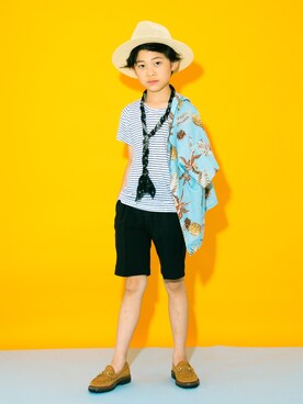 「ＣＡＭＥＬ（キャメル）のアイテム（帽子）」を使った、toiさん（キッズ・128cm）の夏コーディネート