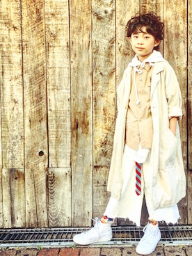 「ＣＡＭＥＬ（キャメル）のアイテム（パンツ）」を使った、toiさん（キッズ・128cm）の夏コーディネート