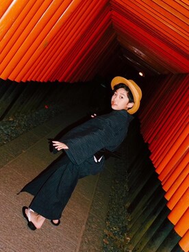 「ＣＡＭＥＬ（キャメル）のアイテム（帽子）」を使った、toiさん（キッズ・128cm）の夏コーディネート