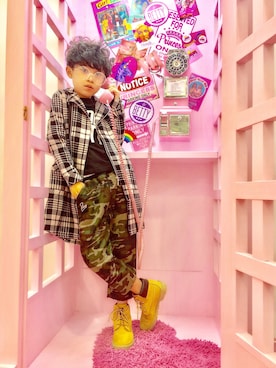 「BLOC（ブロック）のアイテム（パンツ）」を使った、toiさん（キッズ・128cm）の夏コーディネート