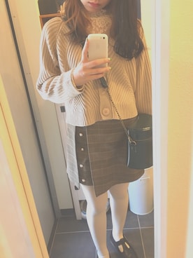 「白タイツ」｜SHIOさん（レディース・161cm・10代）の春コーディネート
