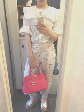 「Supreme.La.La.（シュープリームララ）のアイテム（パンツ）」を使った、SHIOさん（レディース・161cm）の夏コーディネート
