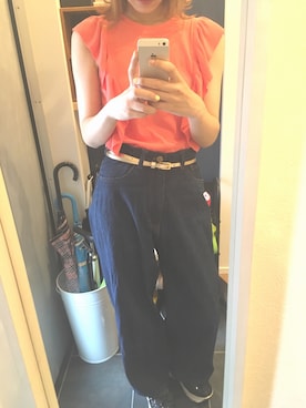 「Supreme.La.La.（シュープリームララ）のアイテム（ニット/セーター）」を使った、SHIOさん（レディース・161cm）の夏コーディネート