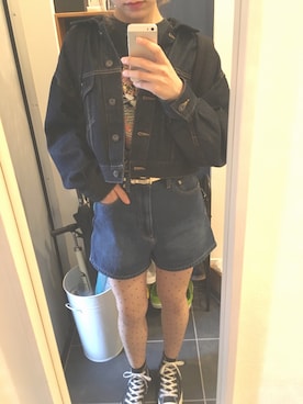 「Supreme.La.La.（シュープリームララ）のアイテム（パンツ）」を使った、SHIOさん（レディース・161cm）の秋コーディネート